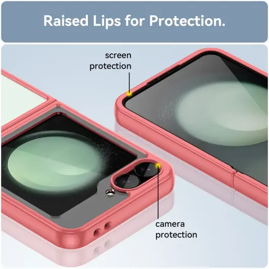 Samsung Galaxy Z Flip 6 Hoesje Shock Proof Back Cover Transparant Roze afbeelding 7