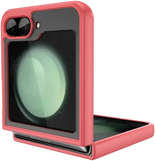 Samsung Galaxy Z Flip 6 Hoesje Shock Proof Back Cover Transparant Roze afbeelding 2