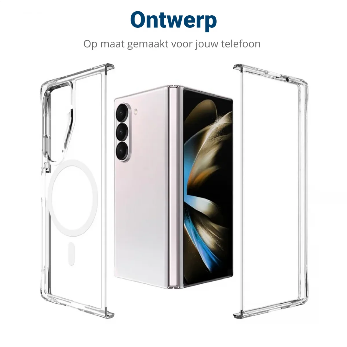 Samsung Galaxy Z Fold 6 Hoesje met MagSafe Dun TPU Back Cover Transparant afbeelding 12