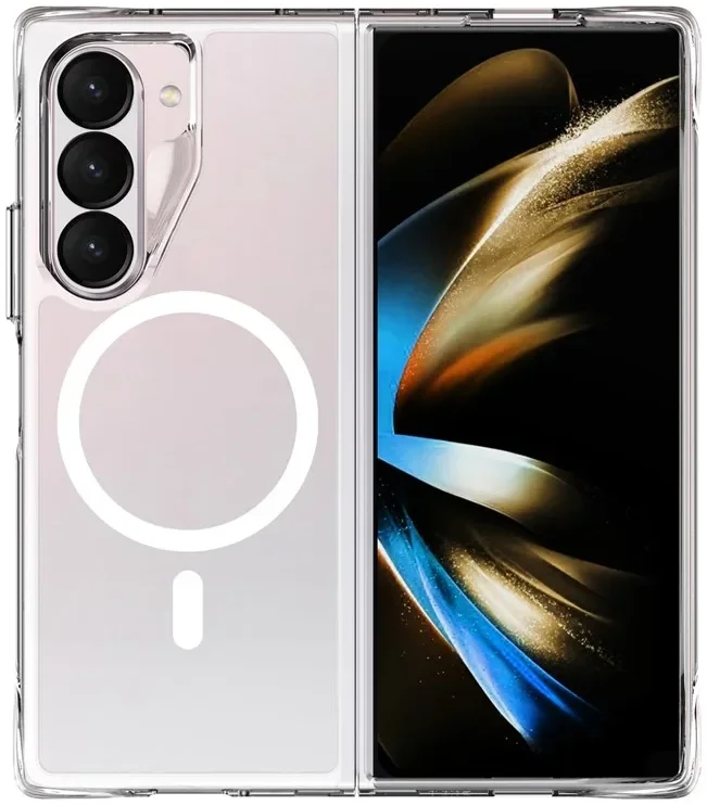 Samsung Galaxy Z Fold 6 Hoesje met MagSafe Dun TPU Back Cover Transparant afbeelding 2