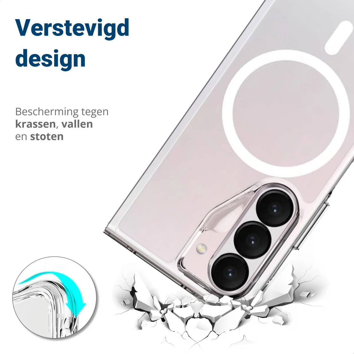 Samsung Galaxy Z Fold 6 Hoesje met MagSafe Dun TPU Back Cover Transparant afbeelding 4