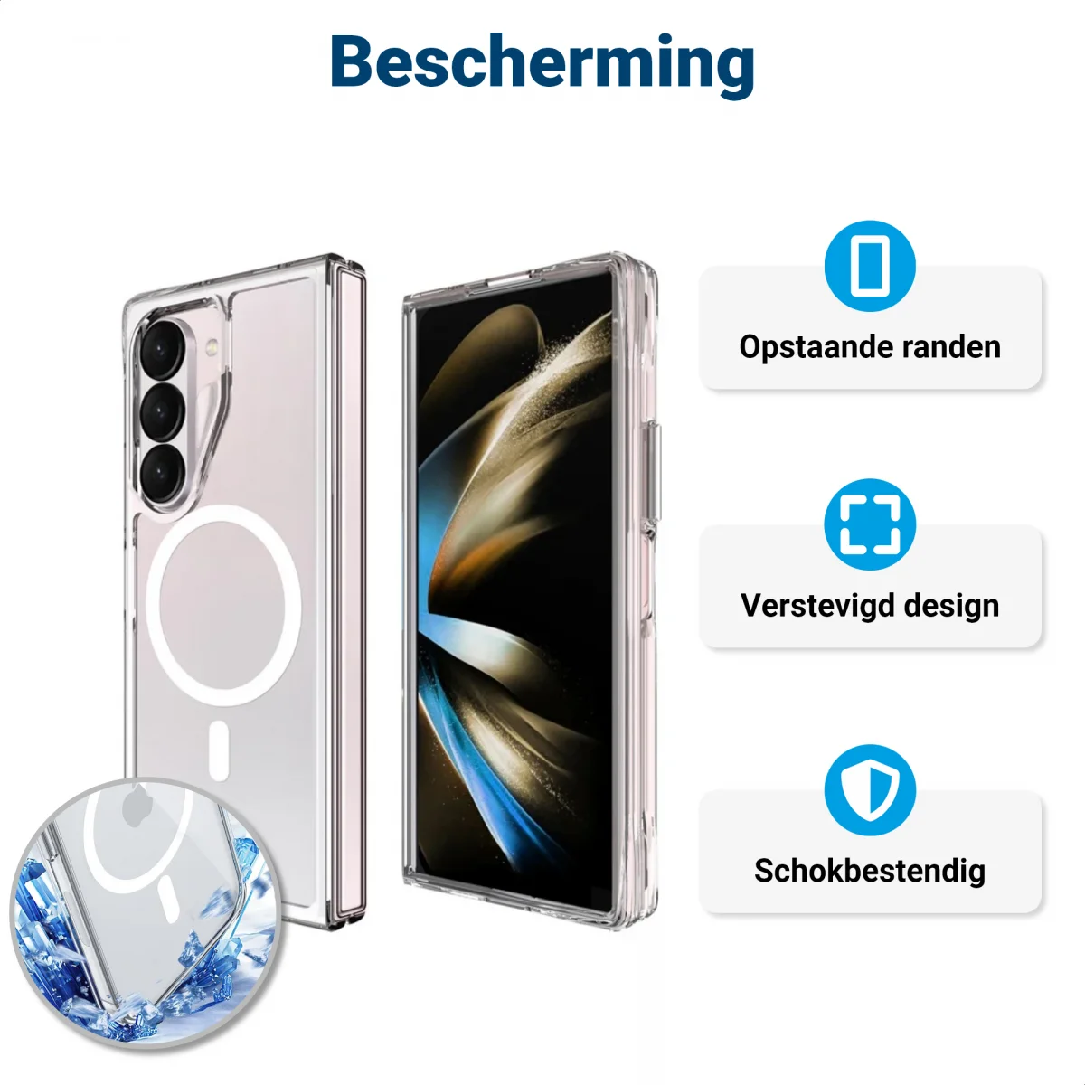 Samsung Galaxy Z Fold 6 Hoesje met MagSafe Dun TPU Back Cover Transparant afbeelding 6