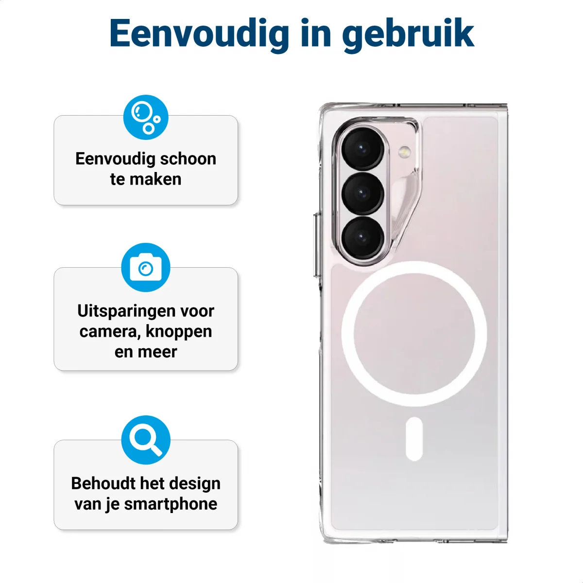 Samsung Galaxy Z Fold 6 Hoesje met MagSafe Dun TPU Back Cover Transparant afbeelding 9