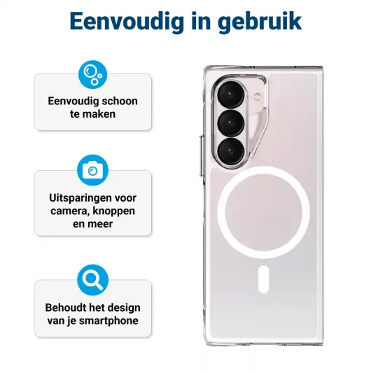 Samsung Galaxy Z Fold 6 Hoesje met MagSafe Dun TPU Back Cover Transparant afbeelding 9