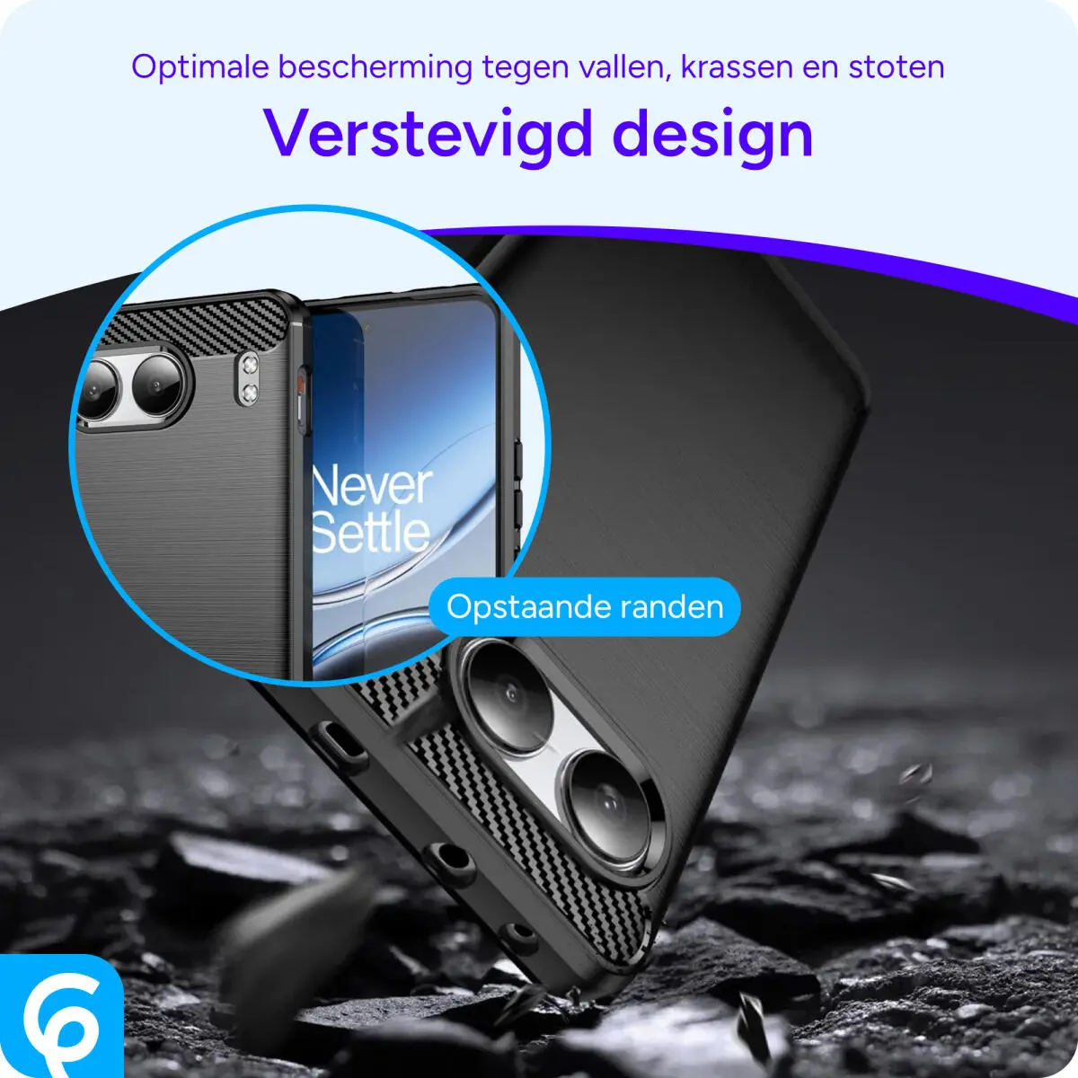 OnePlus Nord 4 Hoesje Geborsteld TPU Flexibele Back Cover Zwart afbeelding 2