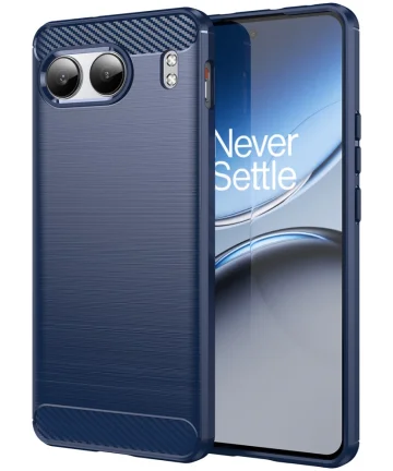 OnePlus Nord 4 Hoesje Geborsteld TPU Flexibele Back Cover Blauw Hoesjes