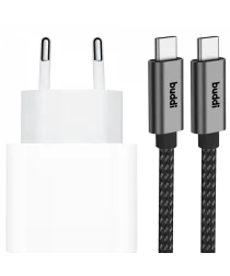 Originele Apple 20W USB-C Oplader met Buddi USB-C Kabel 1 Meter