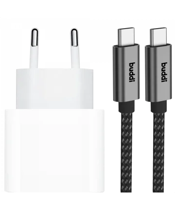 Originele Apple 20W USB-C Oplader met Buddi USB-C Kabel 1 Meter Opladers