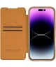 Nillkin Qin Prop Leather iPhone 16 Hoesje met Camera Cover Book Case Bruin