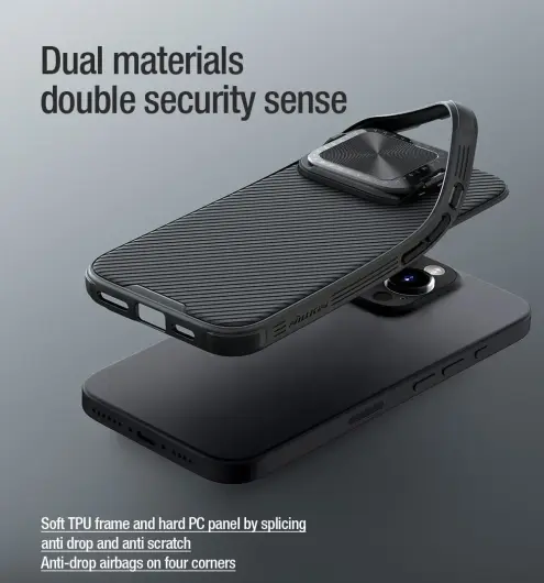 Nillkin CamShield Prop iPhone 16 Pro Max Hoesje MagSafe Back Cover Zwart afbeelding 6