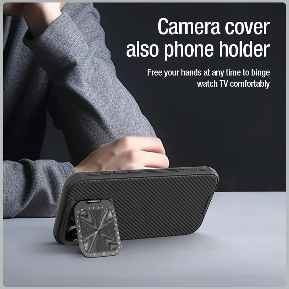 Nillkin CamShield Prop iPhone 16 Pro Max Hoesje MagSafe Back Cover Blauw afbeelding 3