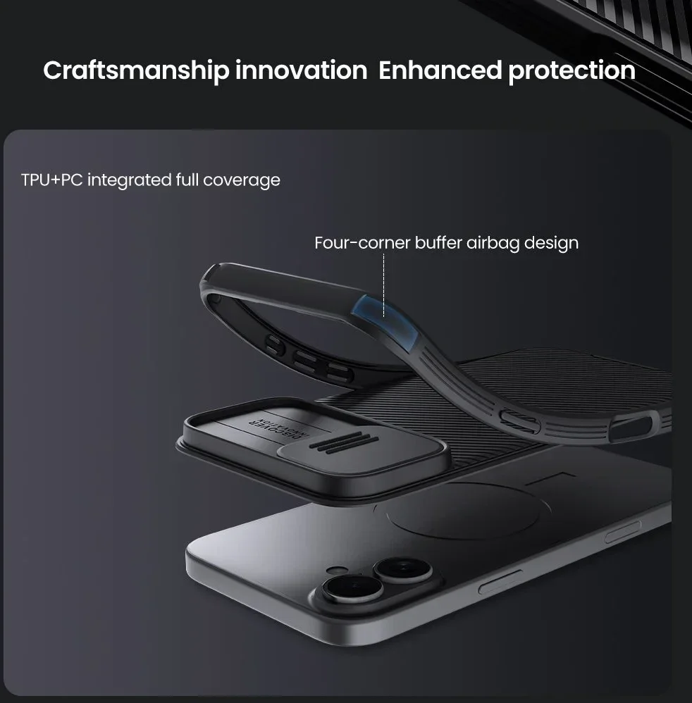 Nillkin CamShield MagSafe Apple iPhone 16 Plus Hoesje Camera Slider Zwart afbeelding 7