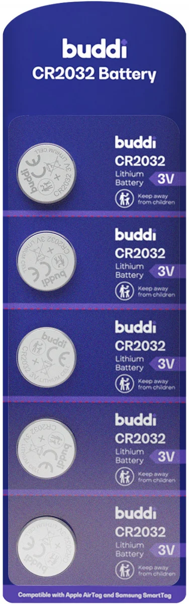 Buddi Apple AirTag Batterij CR2032 Lithium Knoopcelbatterij 210mh / 3V (5-Pack) afbeelding 14