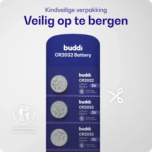 Buddi Apple AirTag Batterij CR2032 Lithium Knoopcelbatterij 210mh / 3V (5-Pack) afbeelding 6