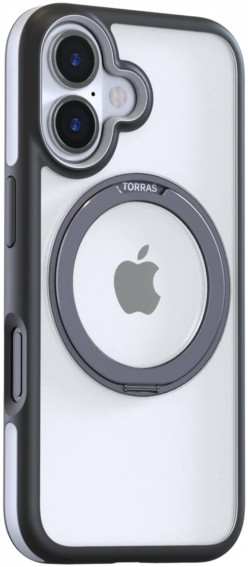 TORRAS Ostand R Fusion Apple iPhone 16 Plus Hoesje 360° MagSafe Stand Zwart afbeelding 3