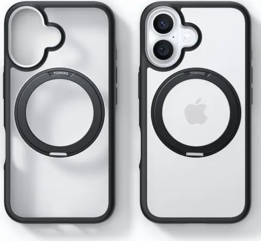 TORRAS Ostand R Fusion Apple iPhone 16 Plus Hoesje 360° MagSafe Stand Zwart afbeelding 4