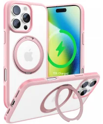 TORRAS Ostand R Fusion Apple iPhone 16 Pro Hoesje 360° MagSafe Stand Roze