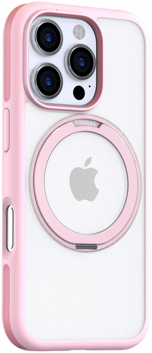 TORRAS Ostand R Fusion Apple iPhone 16 Pro Hoesje 360° MagSafe Stand Roze afbeelding 5