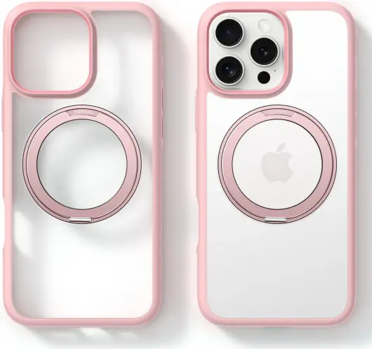 TORRAS Ostand R Fusion Apple iPhone 16 Pro Hoesje 360° MagSafe Stand Roze afbeelding 6