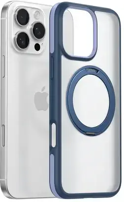 TORRAS Ostand R Fusion Apple iPhone 16 Pro Hoesje 360° MagSafe Stand Blauw afbeelding 6