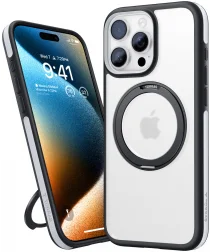 TORRAS Ostand R Fusion Apple iPhone 16 Pro Hoesje 360° MagSafe Stand Zwart afbeelding