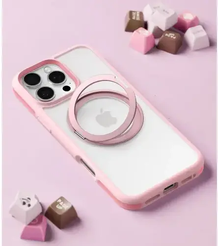 TORRAS Ostand R Fusion Apple iPhone 16 Pro Max Hoesje 360° MagSafe Stand Roze afbeelding 9