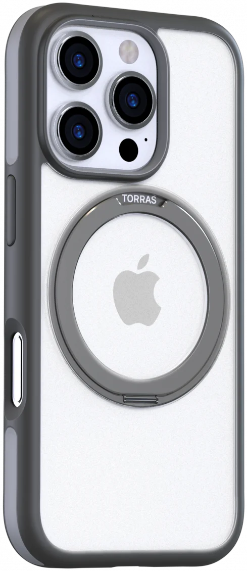 TORRAS Ostand R Fusion Apple iPhone 16 Pro Max Hoesje 360° MagSafe Stand Grijs afbeelding 4