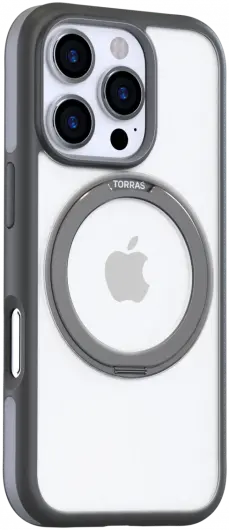 TORRAS Ostand R Fusion Apple iPhone 16 Pro Max Hoesje 360° MagSafe Stand Grijs afbeelding 4