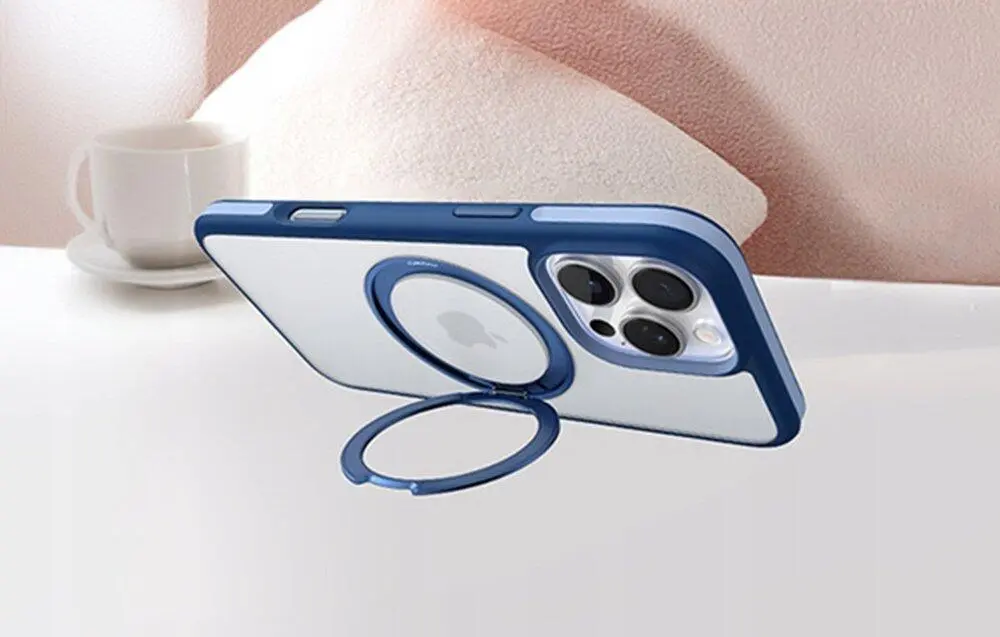 TORRAS Ostand R Fusion Apple iPhone 16 Pro Max Hoesje 360° MagSafe Stand Blauw afbeelding 7