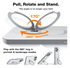 TORRAS Ostand Spin Apple iPhone 16 Pro Hoesje 360° MagSafe Stand Grijs afbeelding 4