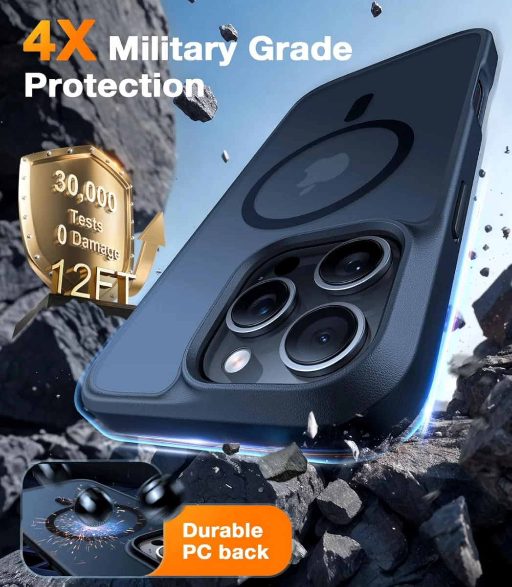TORRAS Guardian Magnetic Apple iPhone 16 Pro Hoesje met MagSafe Zwart afbeelding 4