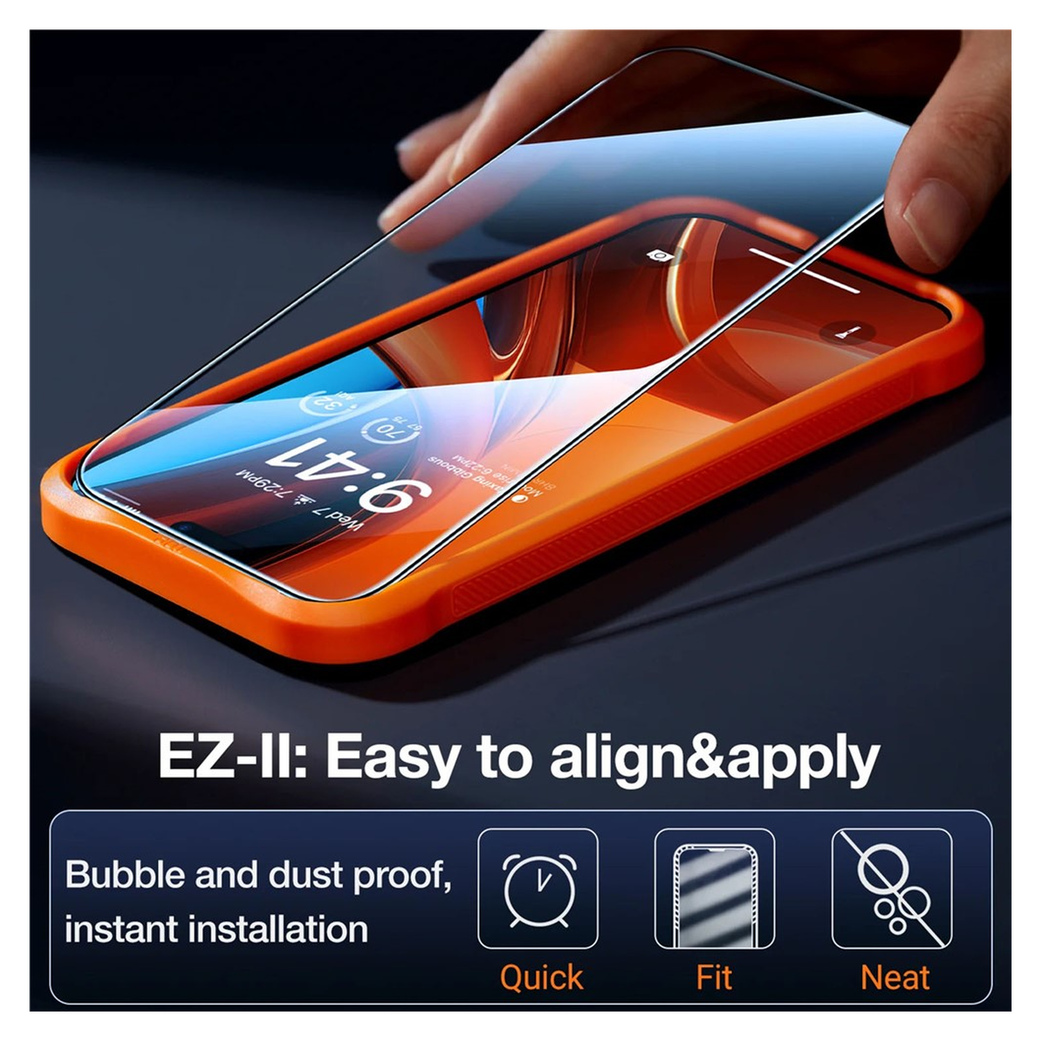 TORRAS Install Master iPhone 16 Privacy Glass Screen Protector afbeelding 2