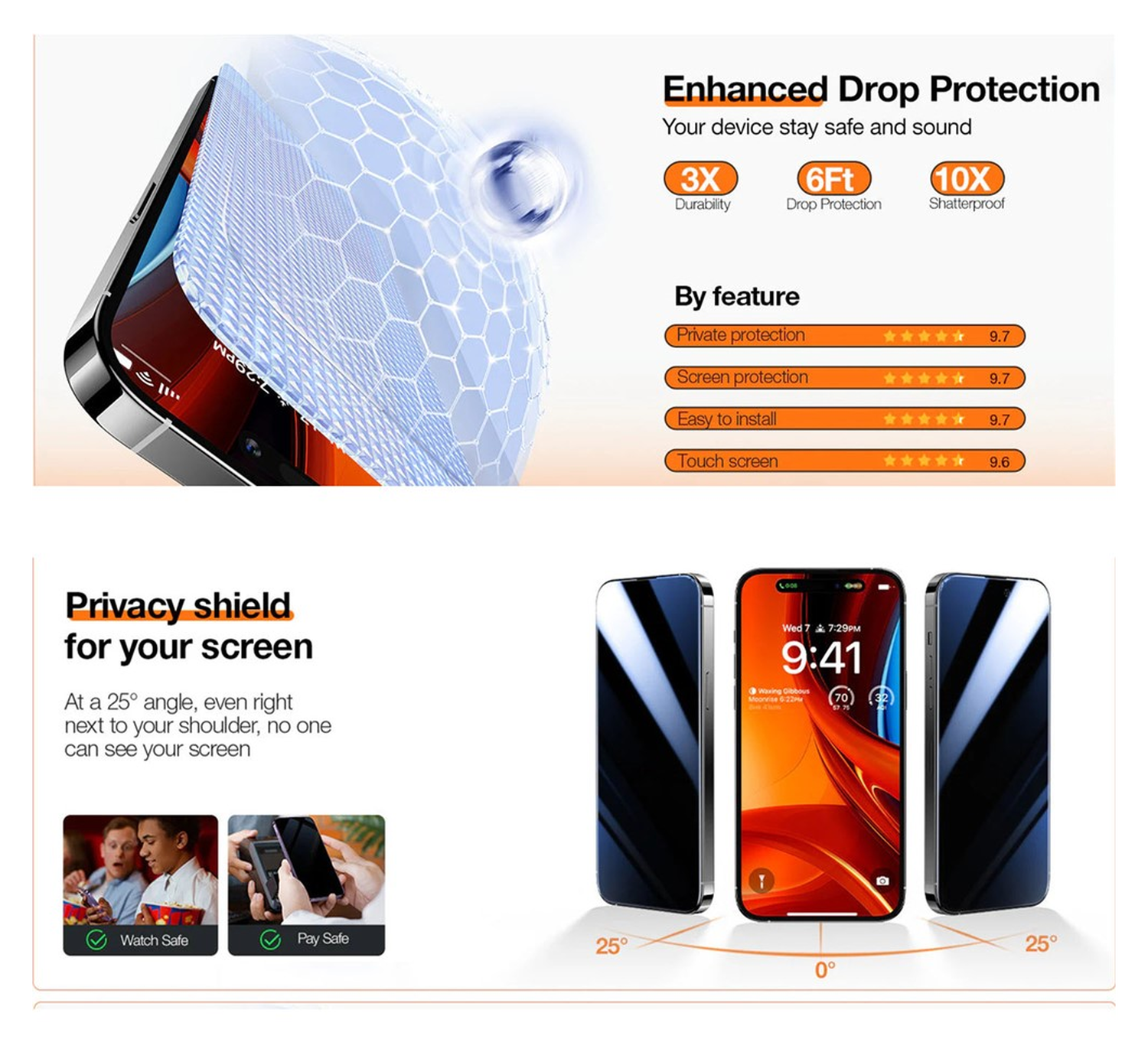 TORRAS Install Master iPhone 16 Privacy Glass Screen Protector afbeelding 3