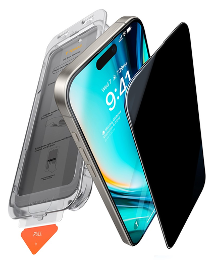 TORRAS Install Master iPhone 16 Privacy Glass Screen Protector afbeelding 1