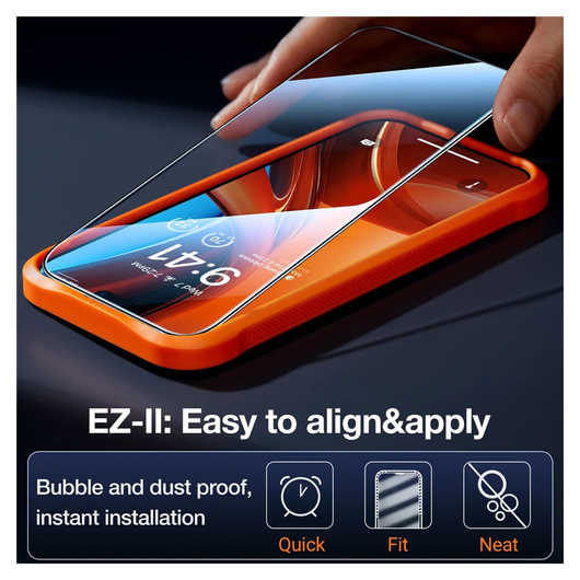 TORRAS Install Master iPhone 16 Privacy Glass Screen Protector afbeelding 2