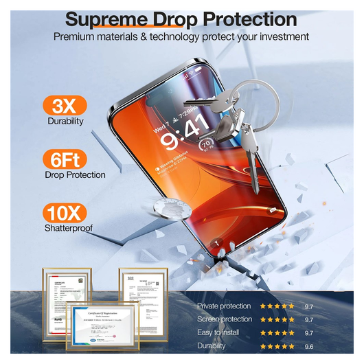 TORRAS Install Master iPhone 16 Privacy Glass Screen Protector afbeelding 8