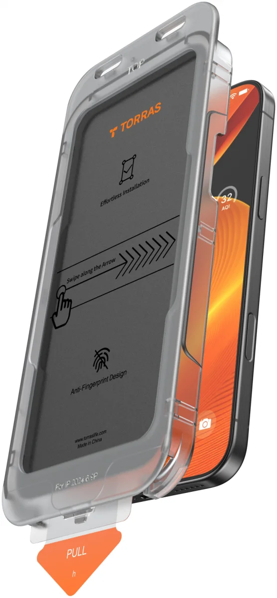 TORRAS Install Master iPhone 16 Pro Max Privacy Screen Protector Installatietray afbeelding 8