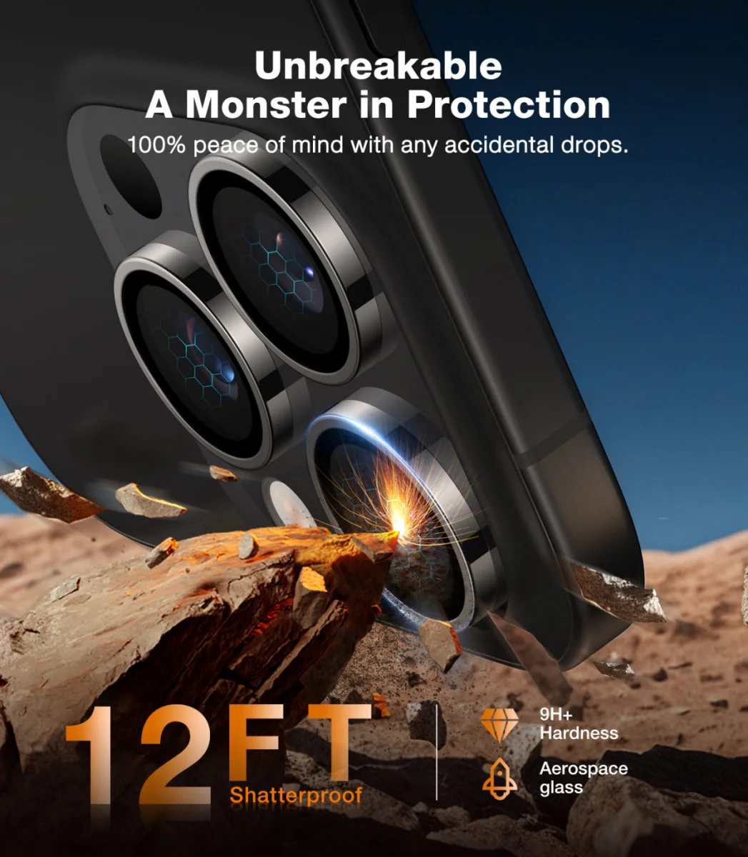 TORRAS LensGuard iPhone 16 Pro / 16 Pro Max Camera Protector Zwart afbeelding 3