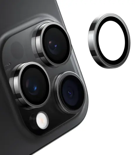 TORRAS LensGuard iPhone 16 Pro / 16 Pro Max Camera Protector Zwart afbeelding 2