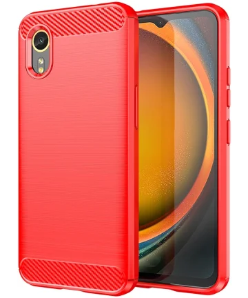 Samsung Galaxy Xcvover 7 Hoesje Geborsteld TPU Flexibele Back Cover Rood Hoesjes