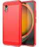 Samsung Galaxy Xcvover 7 Hoesje Geborsteld TPU Flexibele Back Cover Rood