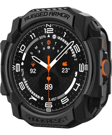 Spigen Rugged Armor - Samsung Galaxy Watch Ultra Hoesje - Zwart Cases