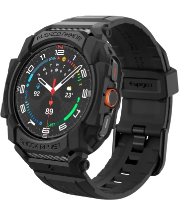 Spigen Rugged Armor Pro - Samsung Galaxy Watch Ultra - Hoesje en Bandje - Zwart Cases