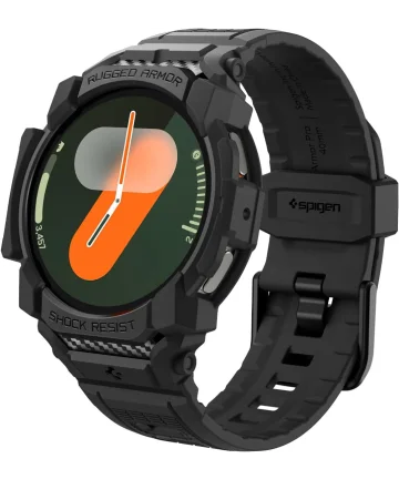 Spigen Rugged Armor Pro - Samsung Galaxy Watch 7 40MM - Hoesje en Bandje - Zwart Cases