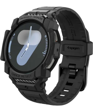 Spigen Rugged Armor Pro - Samsung Galaxy Watch 7 44MM - Hoesje en Bandje - Zwart Cases