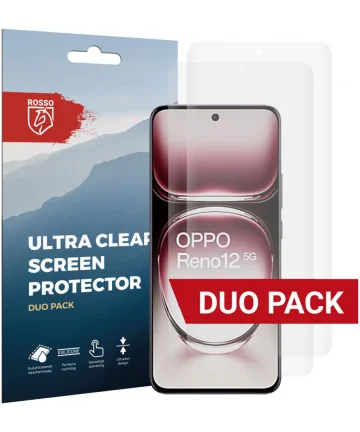 Rosso Oppo Reno 12 Screen Protector Ultra Clear Duo Pack Screen Protectors