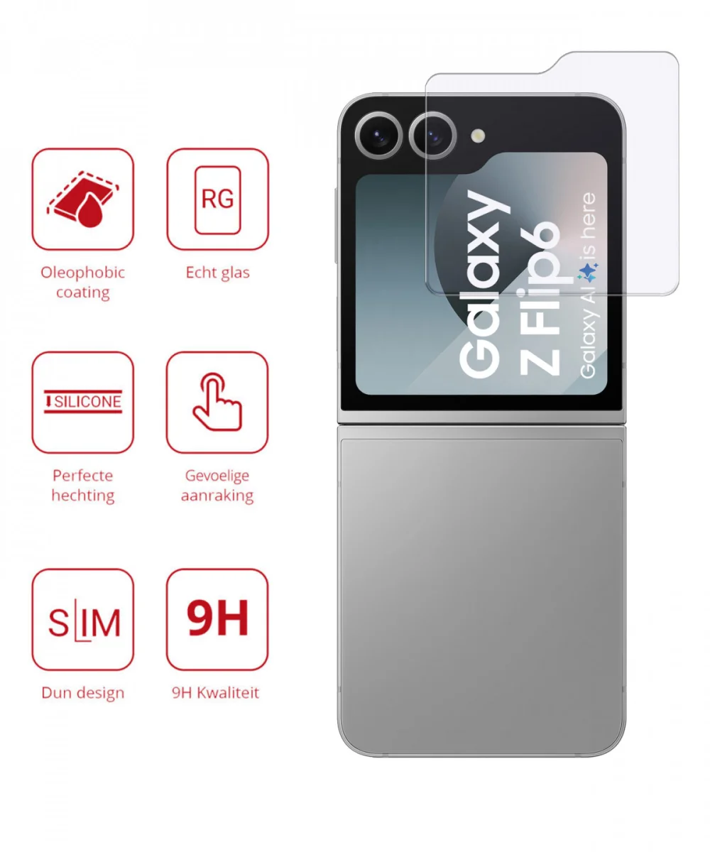 Rosso Samsung Galaxy Z Flip 6 9H Tempered Glass Screen Protector Achterkant afbeelding 2