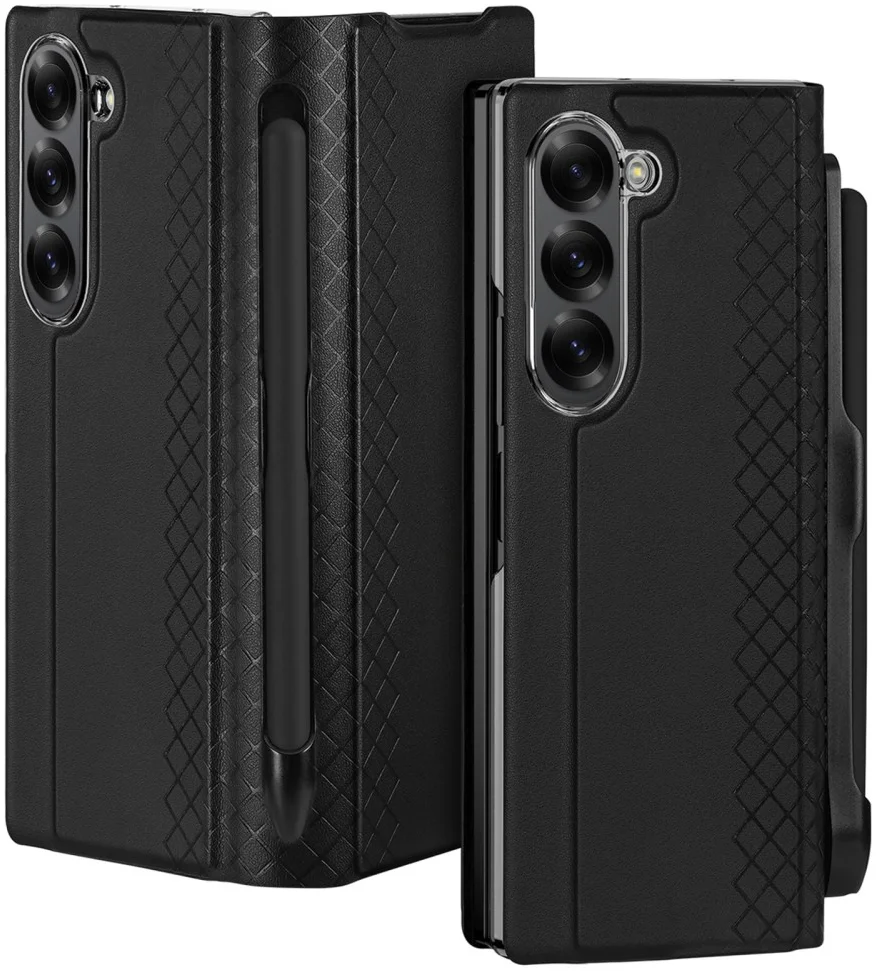 Dux Ducis Bril Samsung Galaxy Z Fold 6 Hoesje + Soft Tip Stylus Pen Zwart afbeelding 1