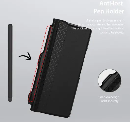 Dux Ducis Bril Samsung Galaxy Z Fold 6 Hoesje + Soft Tip Stylus Pen Zwart afbeelding 4