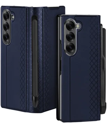 Dux Ducis Bril Samsung Galaxy Z Fold 6 Hoesje + Soft Tip Stylus Pen Blauw Hoesjes